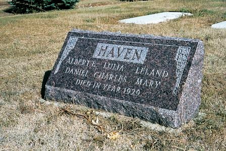 The Haven gravesite in the Schafer Cemetery