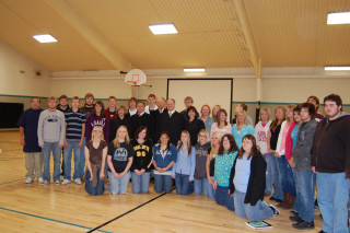 The senior class posing with the Justices.</div></div>