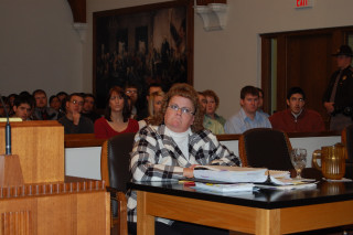 Jacqueline Anderson, Fargo, Special Assistant Attorney General, listens to the questions of the Court before presenting arguments on behalf of the Appellee.