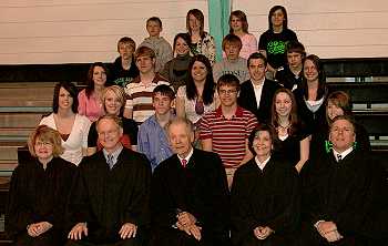Members of the Supreme Court pose with the Griggs County Central student council
