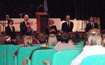 The Supreme Court traveled to Dickinson Feb. 19 to meet with students at Trinity High School and to hear oral arguments in a case