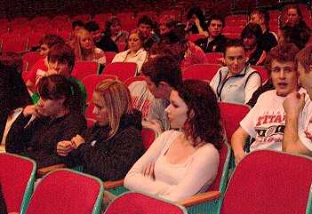 Trinity students waited to hear the justices speak