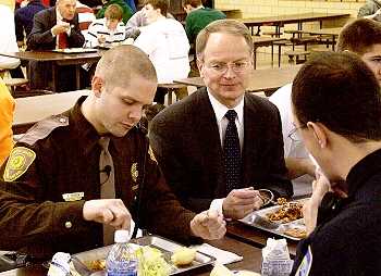 Dickinson area law enforcement officers joined Justice Sandstrom for lunch
