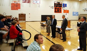 The Justices meet with senior students from Lisbon and Maple Valley.