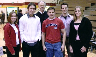 Melissa Campbell, Garrett Lutovsky, Patrick Flom, Chris Paulson, Christy Pastorek and Nikki Desautel spent the day getting to know Chief Justice VandeWalle. (Nikki Desautel is missing from the picture.)