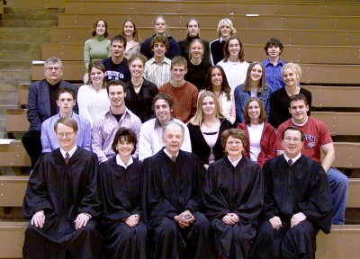 The Student Council Members and the North Dakota Supreme Court pose for a final picture.