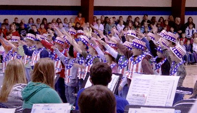 Second and third grade students presented a patriotic music selection