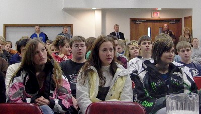 Hatton-Northwood High School students and the public attended arguments at the Centennial Community Center