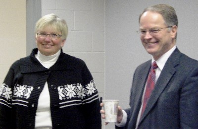 Northwood social studies teacher Joan Thompson, who invited the Court to visit and organized the event, welcomed Justice Dale Sandstrom and the rest of the Court