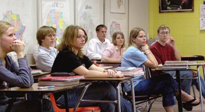 Kenmare seniors are attentive and enjoy their time with the Justices