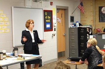 Justice Lisa Fair McEvers gave 7th grade students some insight into her work.