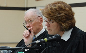 Justice McEvers posed a question during the argument.