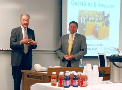 On Oct. 29, Chief Justice VandeWalle and Justice Crothers were guest lecturers in the Law Clinic class