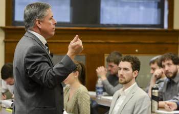 Justice Crothers  teaches students in the Evidence class.