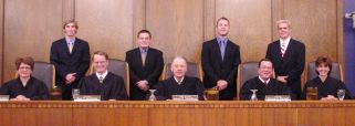 The Moot Court finalists pose with the Supreme Court
