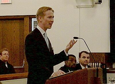 Mark Western presented his team's opening argument.