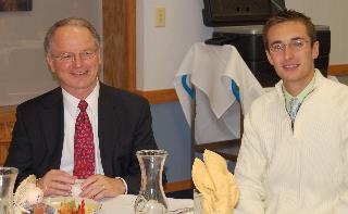 Justice Dale Sandstrom shared lunch with a UND law student on Oct. 25