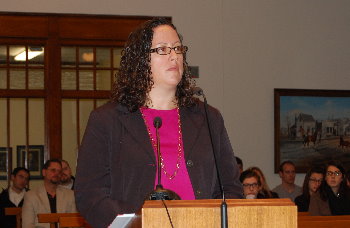 Assistant Cass County State's Attorney Kara Olson argued the state's position in State v. Blagen.