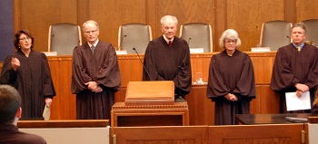 Members of the Court provided comments to the students after the moot court arguments.