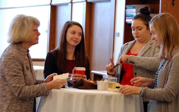 On the morning of Nov. 4, Justice Kapsner and Justice Lisa Fair McEvers had breakfast with members of the UND Law Women's Caucus.