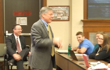 Justice Dan Crothers talked to the evidence class about the admission of electronic materials.