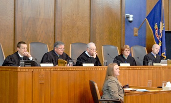 The Court judged the annual Fall Moot Court competition during its visit.