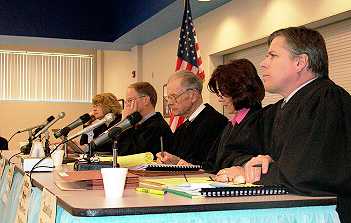 The Supreme Court hears arguments at Valley City High School