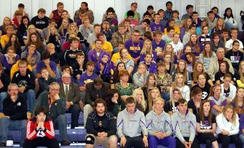 Students filled the gym for the Harvey v. Harvey arguments.