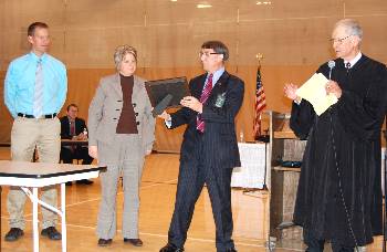 VandeWalle presented West Fargo school officials a photo as the Court concluded its visit.